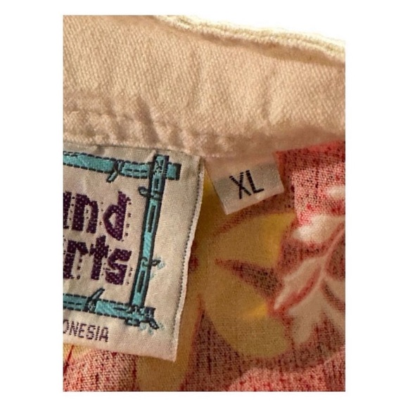 Island Imports Hawaiian Swim Shorts Men’s XL Red Yellow Tropical Floral Vintage - Picture 8 of 9